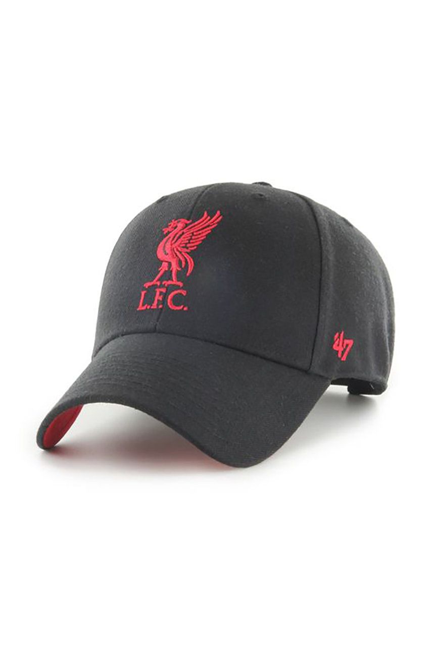 47brand șapcă Liverpool FC culoarea negru, cu imprimeu EPL-BLPMS04WBP-BK
