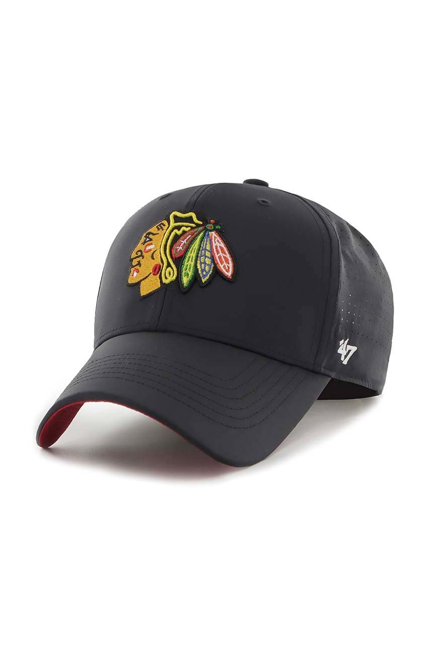 E-shop Kšiltovka 47brand Nhl Chicago Blackhawks černá barva, s aplikací