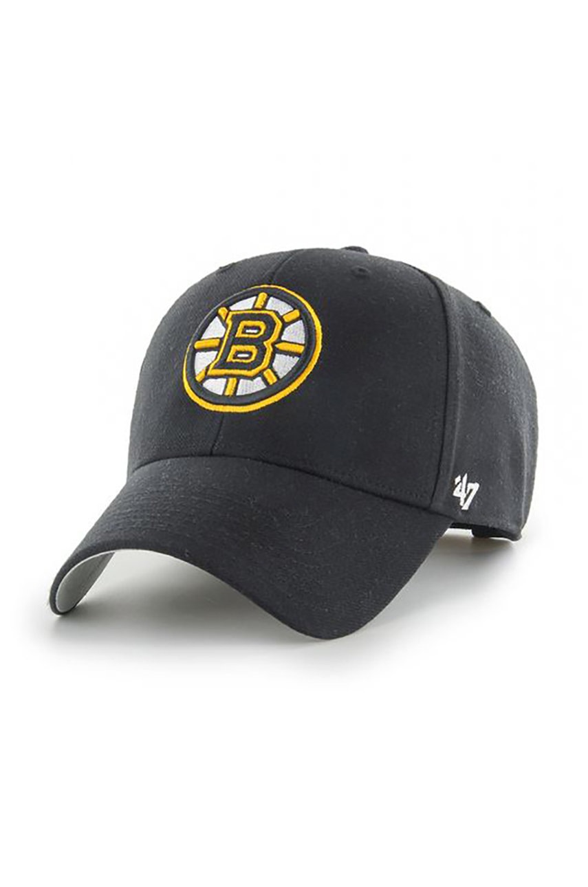 47brand șapcă NHL Boston Bruins culoarea negru, cu imprimeu H-MVP01WBV-BK