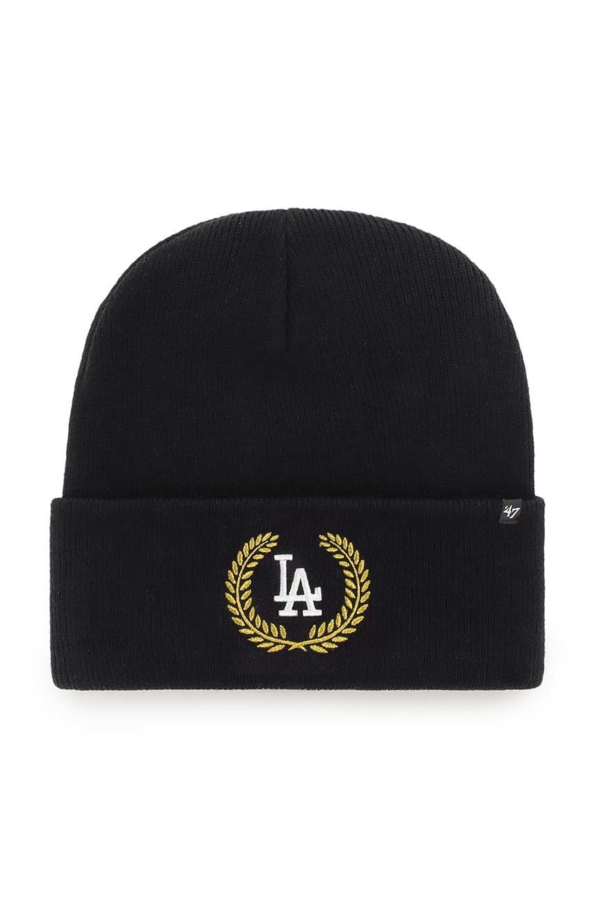 E-shop Čepice s vlněnou směsí 47brand Mlb Los Angeles Dodgers černá barva,