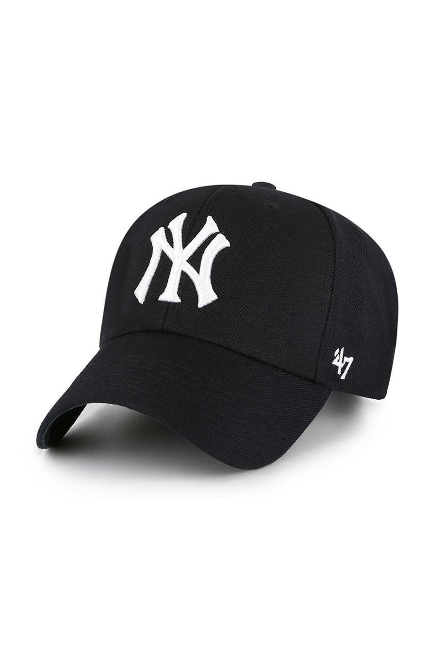 47brand șapcă MLB New York Yankees culoarea negru, cu imprimeu B-MVPSP17WBP-BKW