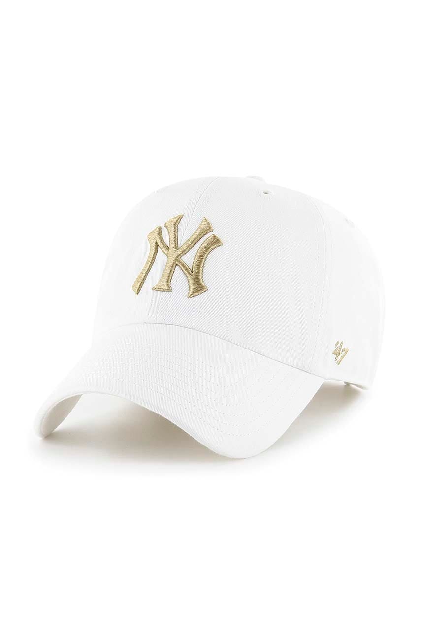 47brand sapca Mlb New York Yankees culoarea alb, cu imprimeu