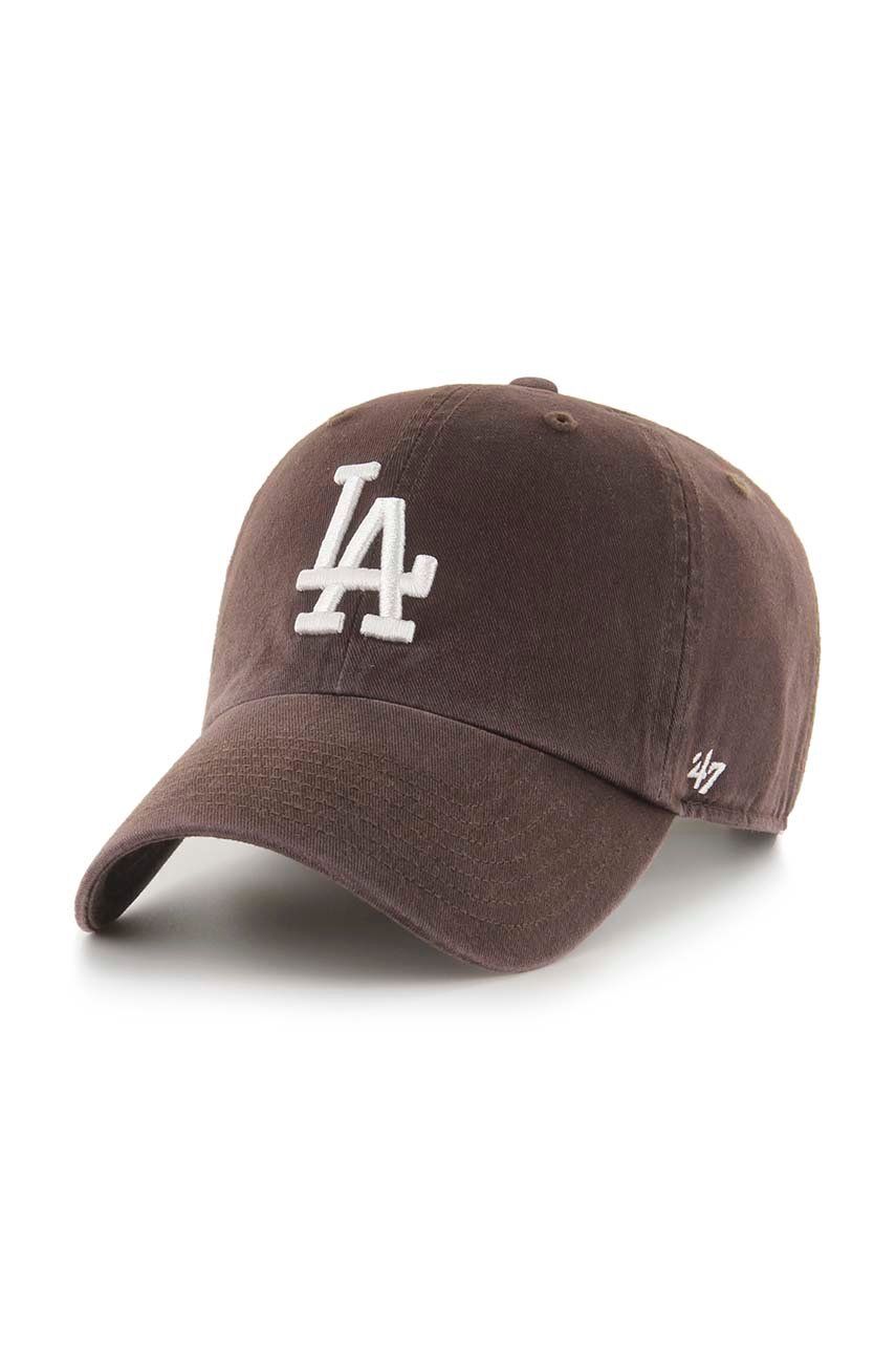 47brand șapcă de baseball din bumbac Mlb Los Angeles Dodgers culoarea maro, cu imprimeu 47brand imagine noua