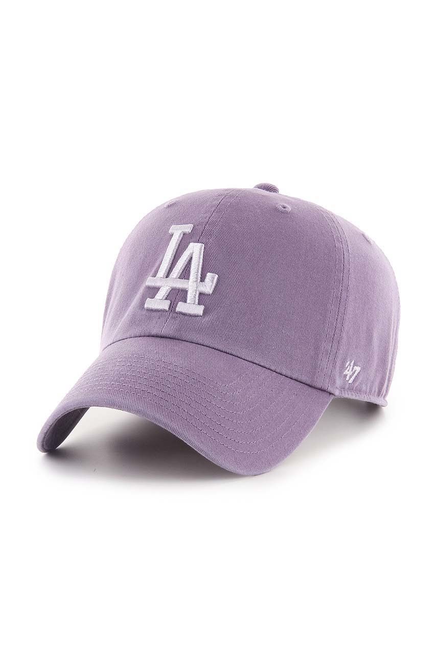 47brand șapcă de baseball din bumbac Mlb Los Angeles Dodgers culoarea violet, cu imprimeu 47brand imagine noua