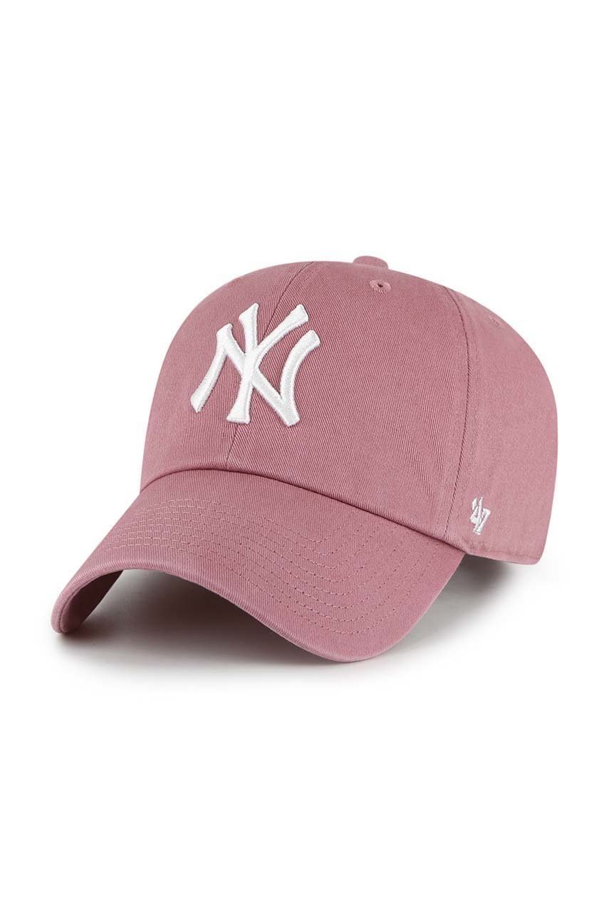 47brand șapcă de baseball din bumbac Mlb New York Yankees culoarea bordo, cu imprimeu