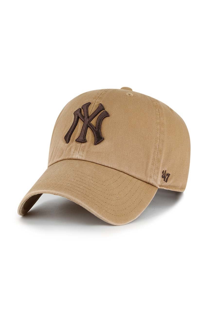 47brand șapcă de baseball din bumbac Mlb New York Yankees culoarea portocaliu, cu imprimeu