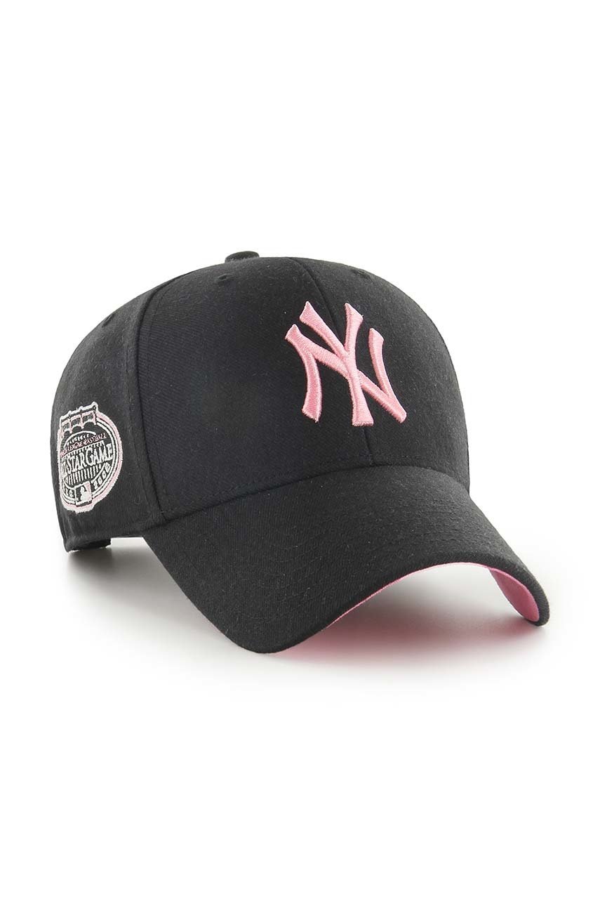 

Кепка 47brand Mlb New York Yankees колір чорний з аплікацією
