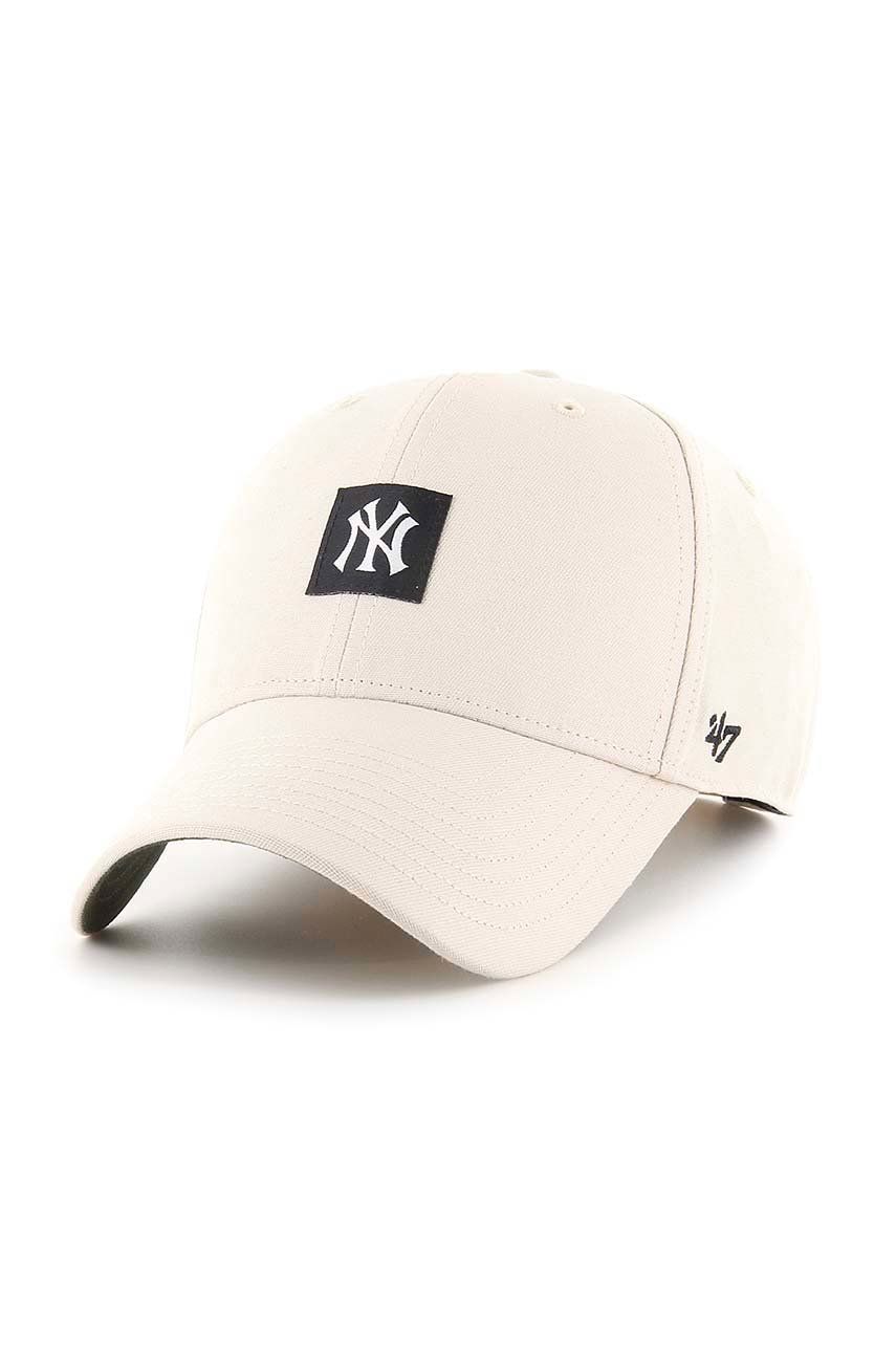 47brand șapcă de baseball din bumbac Mlb New York Yankees culoarea bej, cu imprimeu 47brand imagine noua