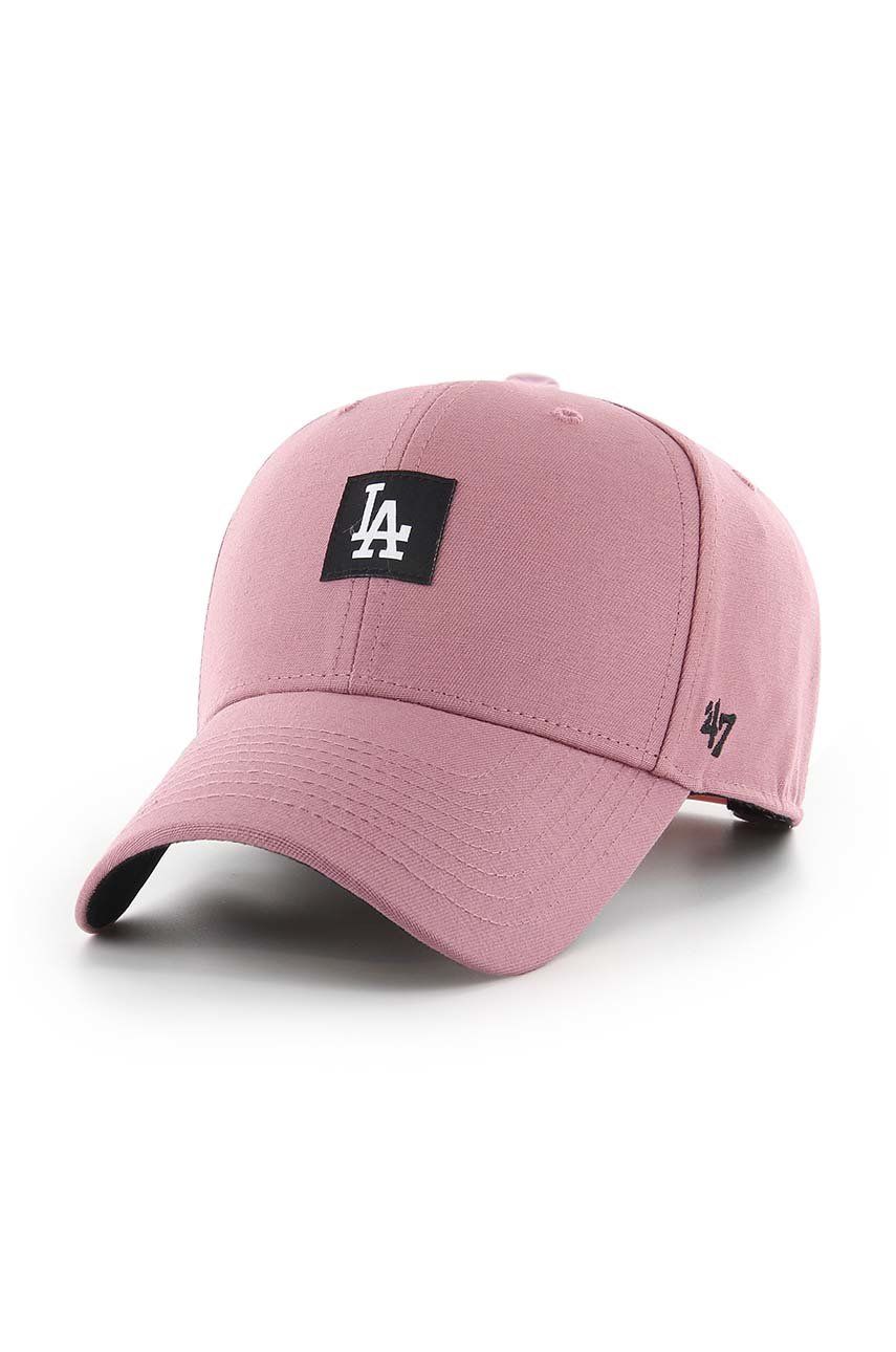 47brand șapcă din bumbac Mlb Los Angeles Dodgers culoarea bordo, cu imprimeu