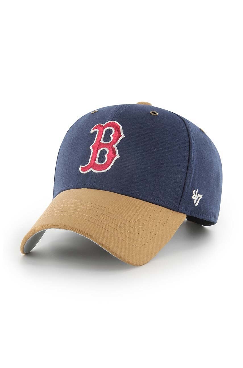 47brand caciula din bumbac Mlb Boston Red Sox culoarea albastru marin, cu imprimeu