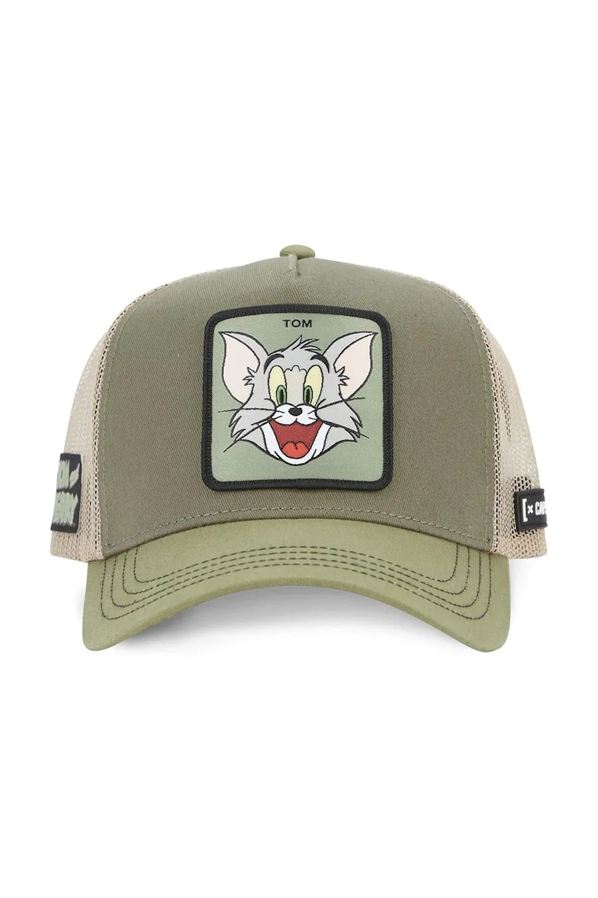Кепка Capslab x Tom & Jerry цвет серый с аппликацией CL/TAJ6/1/CT/TOM2 Кепка Capslab x Tom & Jerry цвет серый с аппликацией CL/TAJ6/1/CT/TOM2