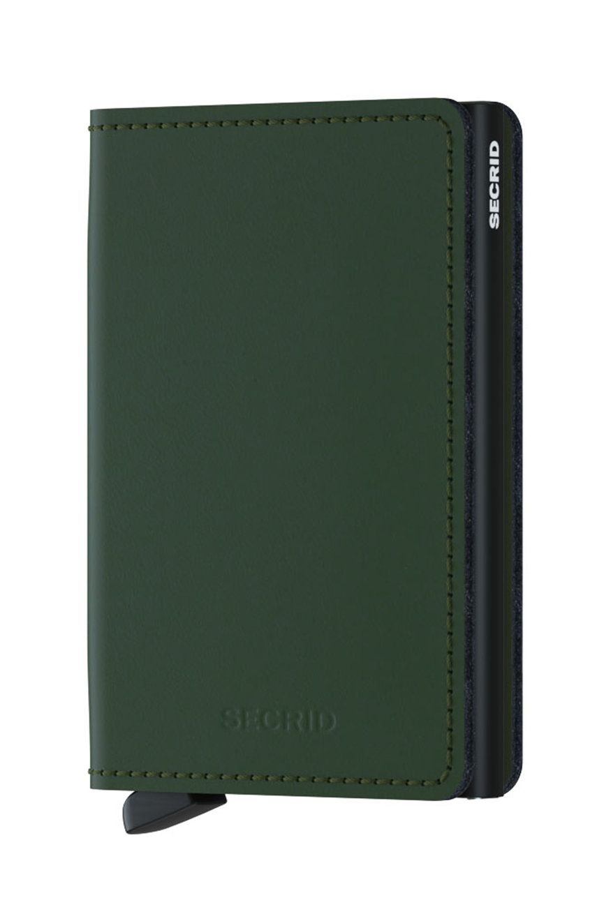 Kožená peněženka Secrid pánská, zelená barva, SM.GREEN.BLACK-Green.Blac - zelená -  Materiál č.
