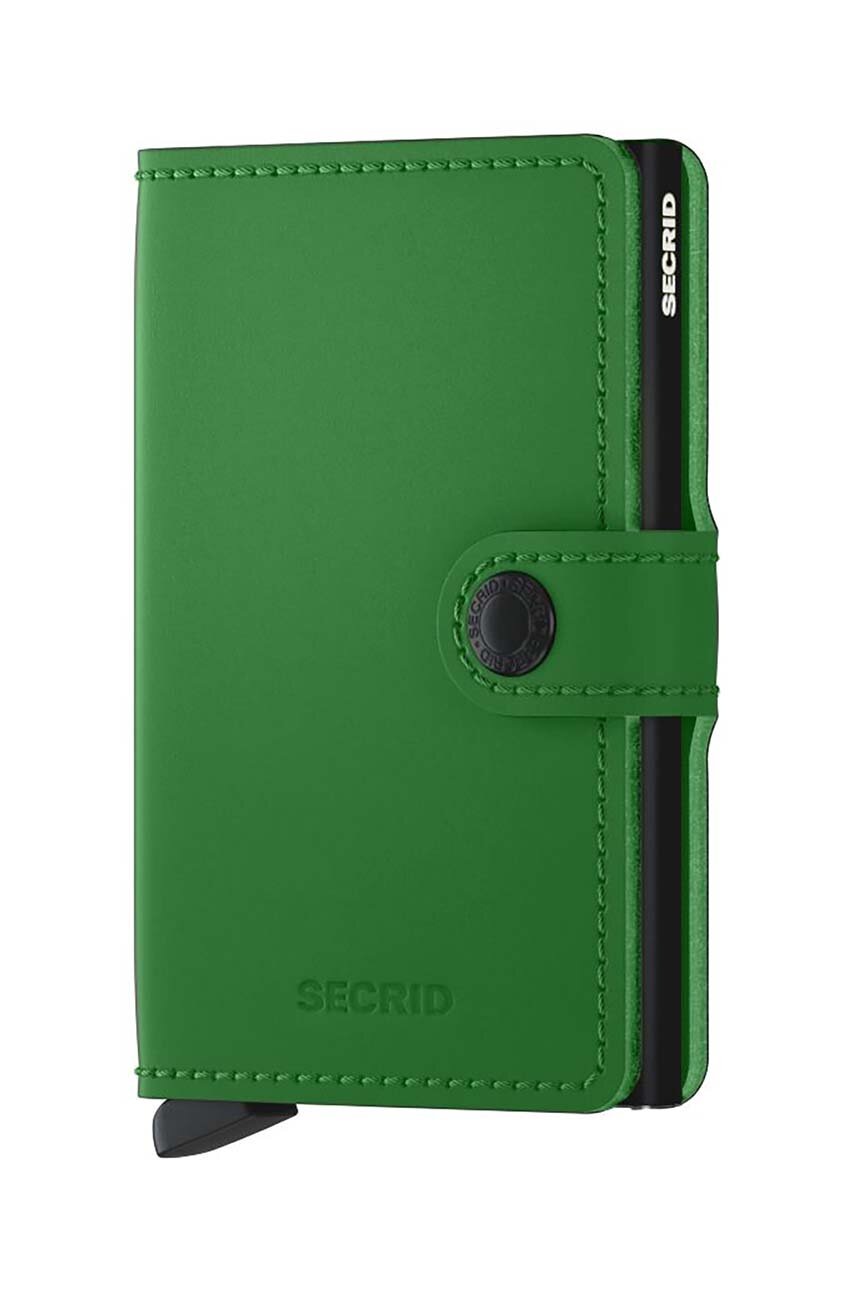 Secrid portofel de piele Miniwallet Matte Bright Green culoarea verde