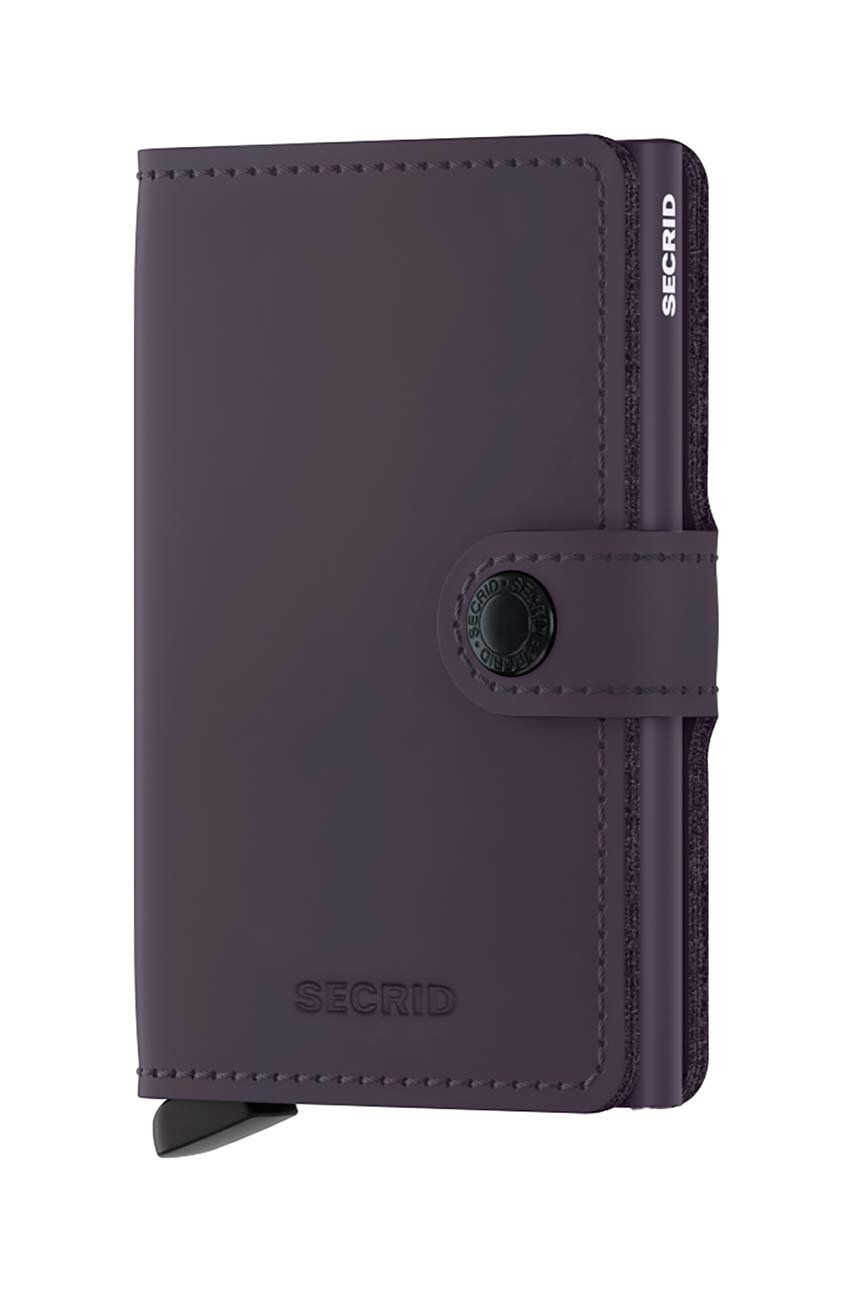 Kožená peněženka Secrid Miniwallet Matte Dark Purple fialová barva