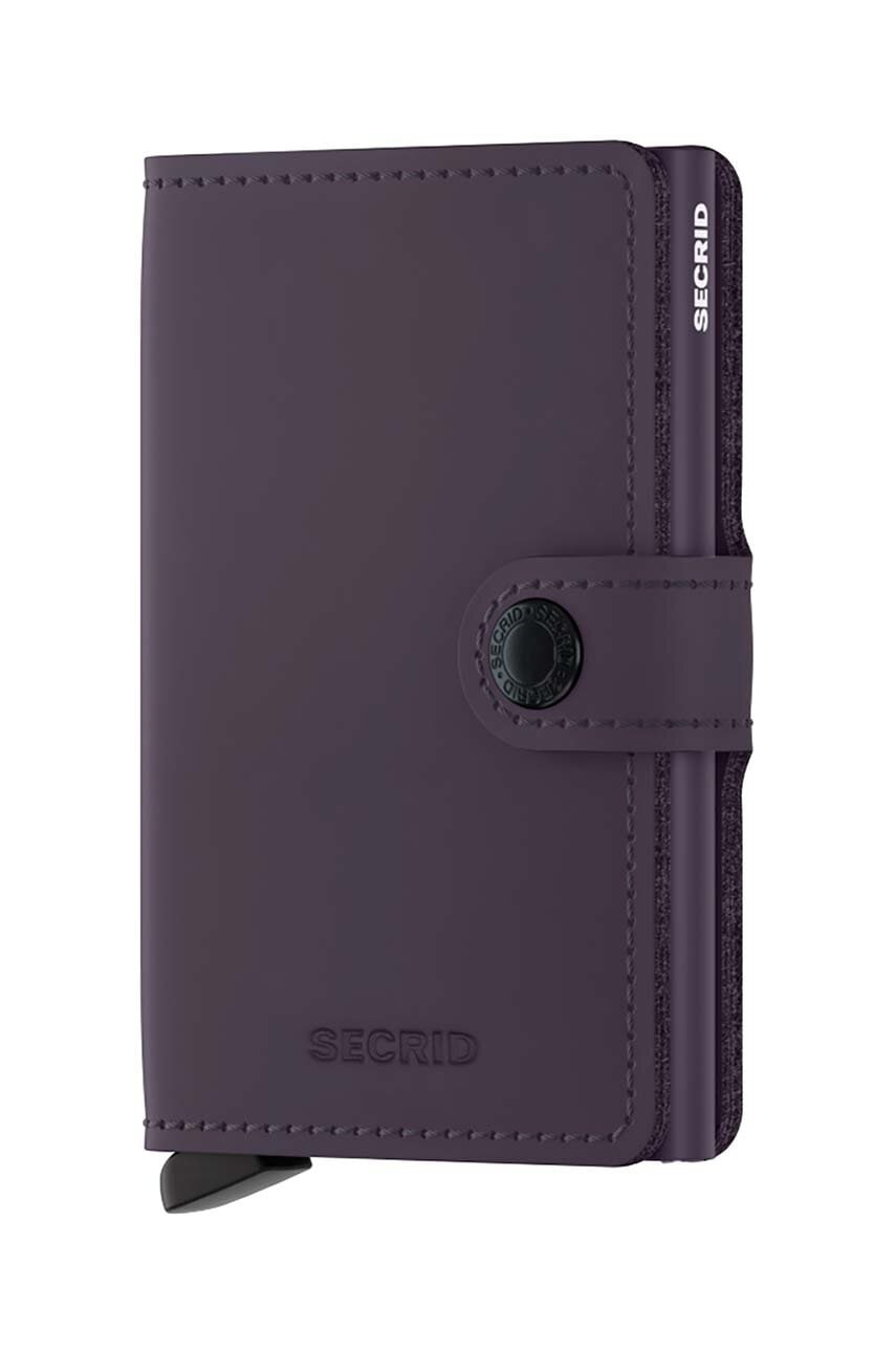 Secrid portofel de piele Miniwallet Matte Dark Purple culoarea violet