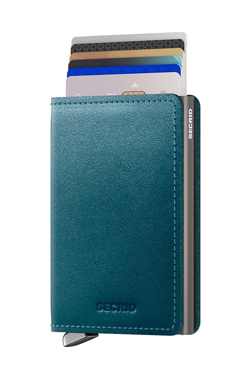 Δερμάτινο πορτοφόλι Secrid χρώμα: πράσινο, SDu-Teal φωτογραφία