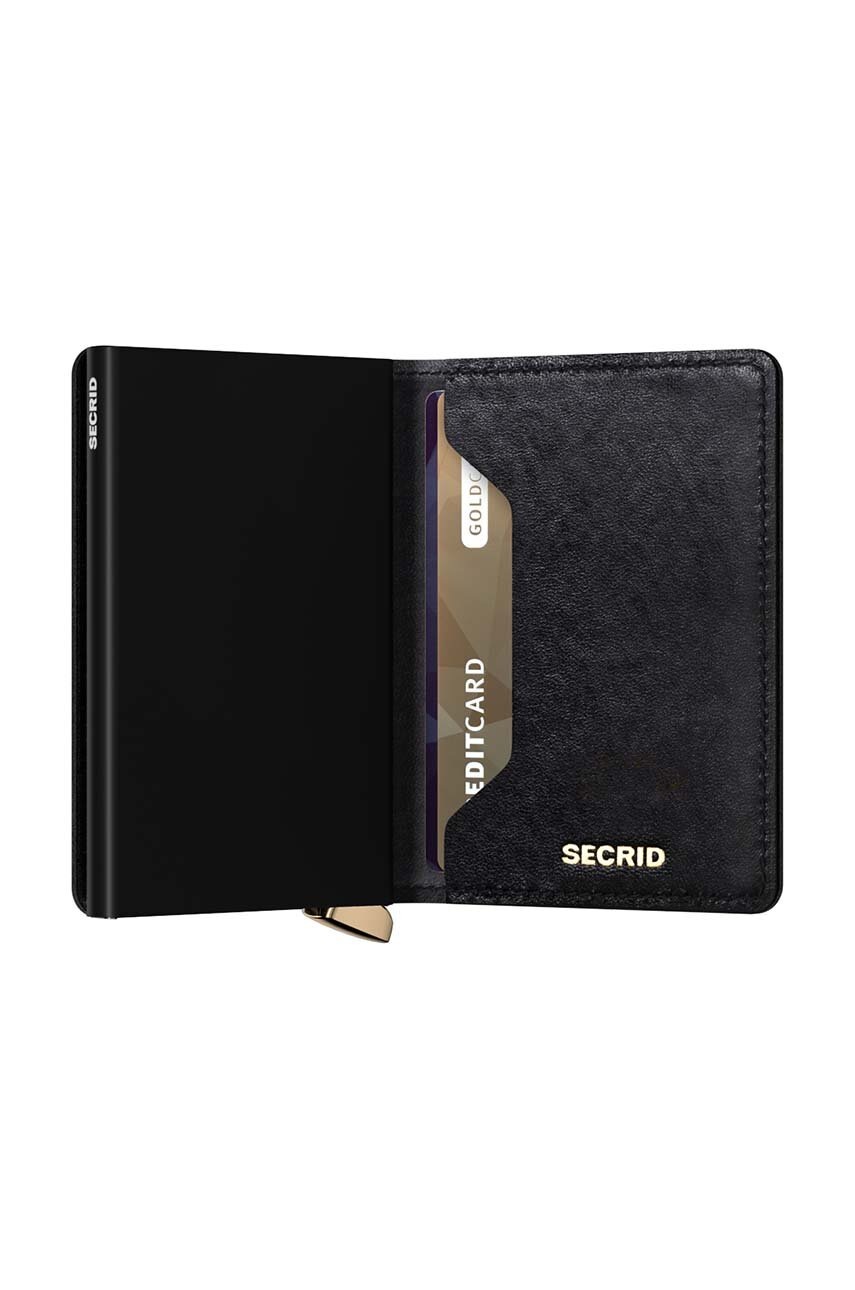 Δερμάτινο πορτοφόλι Secrid χρώμα: μαύρο, SEd-Black φωτογραφία