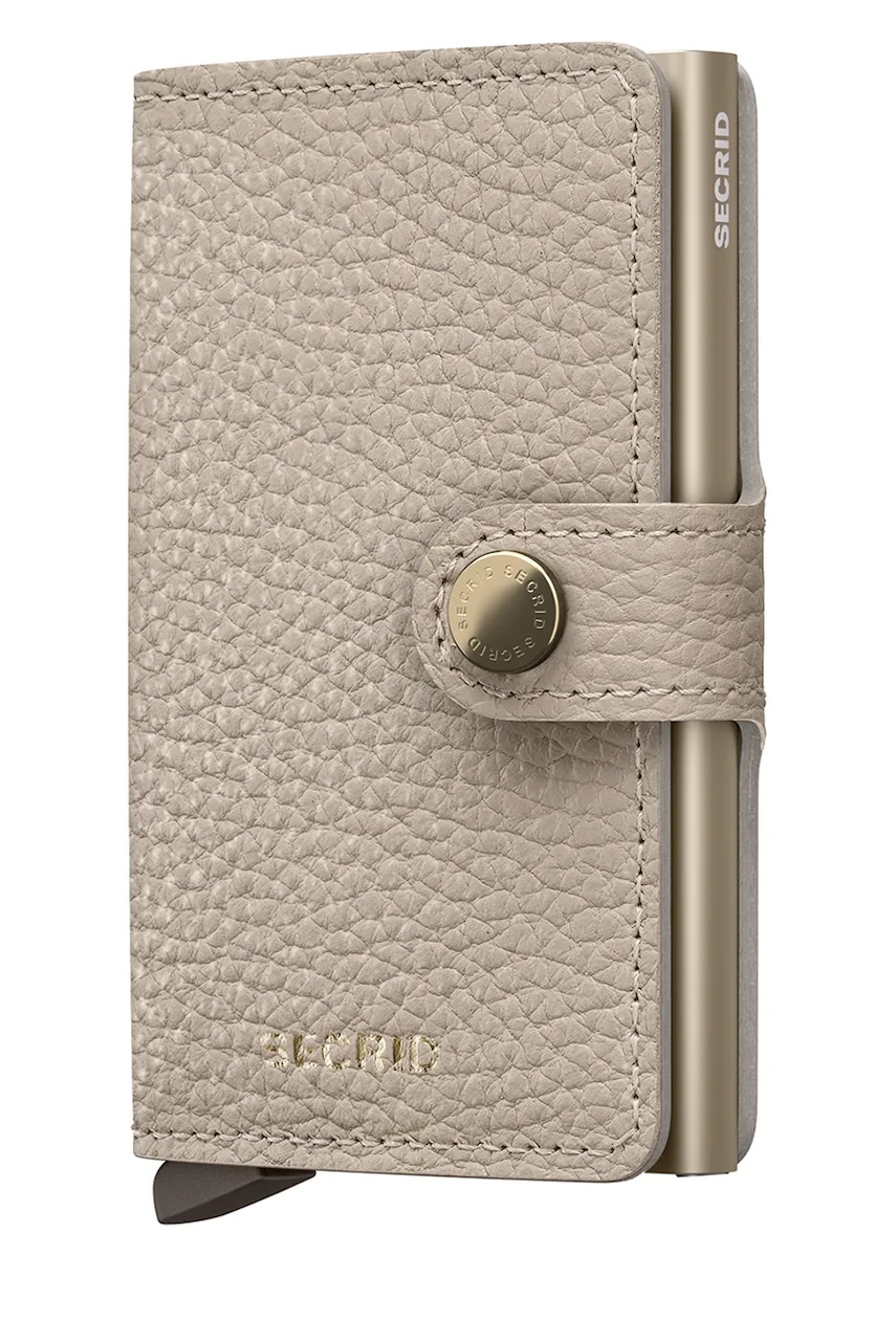 Secrid portofel de piele PEBBLE culoarea bej, MPe-Cappuccino