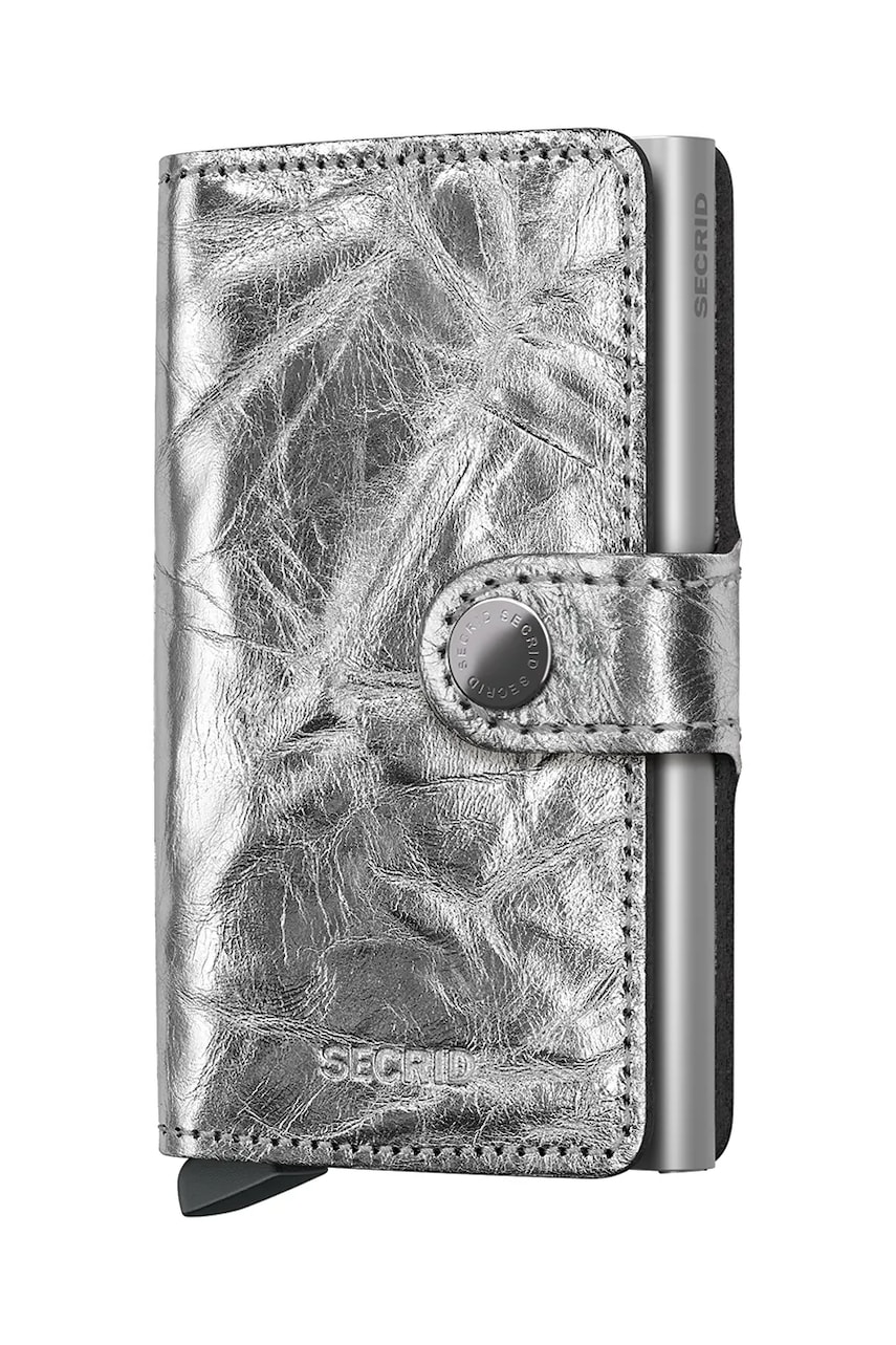 Secrid portofel de piele culoarea argintiu, MCr-Silver Secrid portofel de piele culoarea argintiu, MCr-Silver