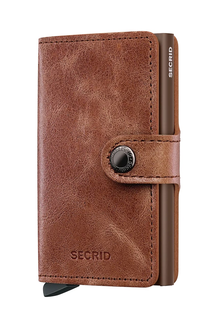 Secrid portofel de piele culoarea maro, MV-Cognac-Brown