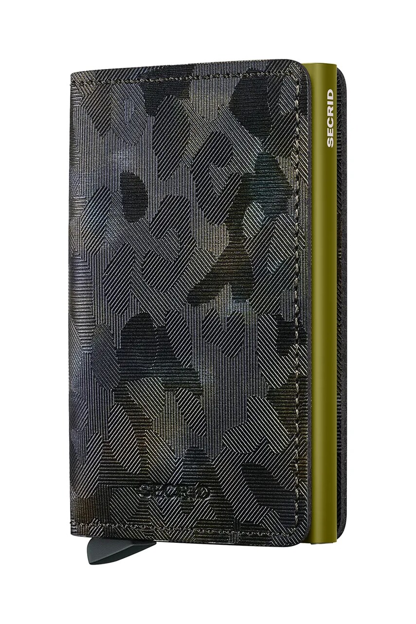 Secrid portofel de piele culoarea verde, SJu-Moss