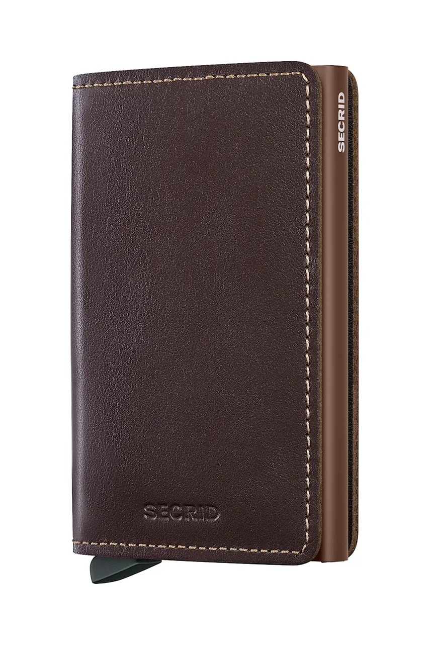 Secrid portofel de piele culoarea maro, SO-Chocolate