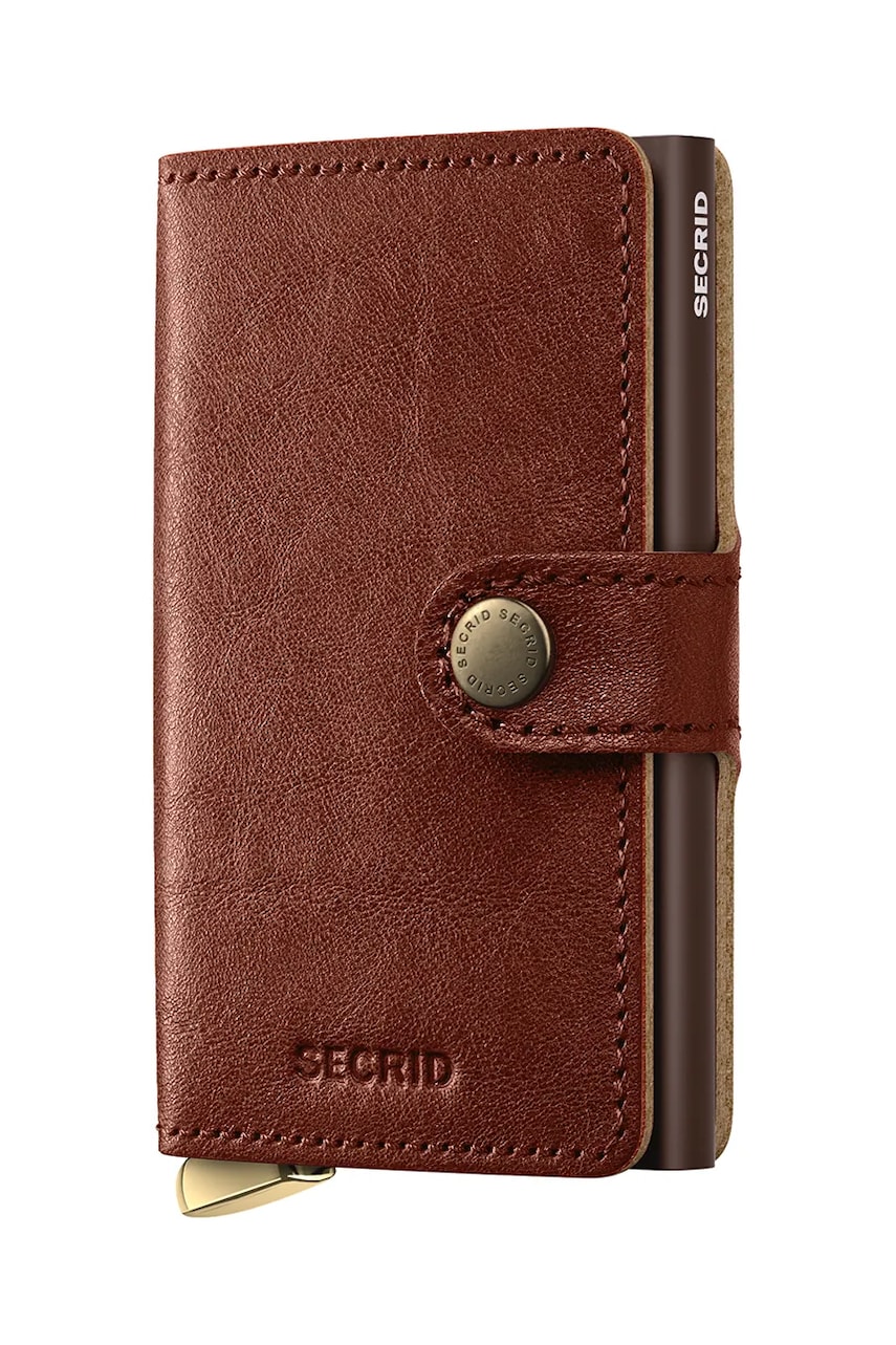 Secrid portofel de piele culoarea maro, MBc-Whiskey