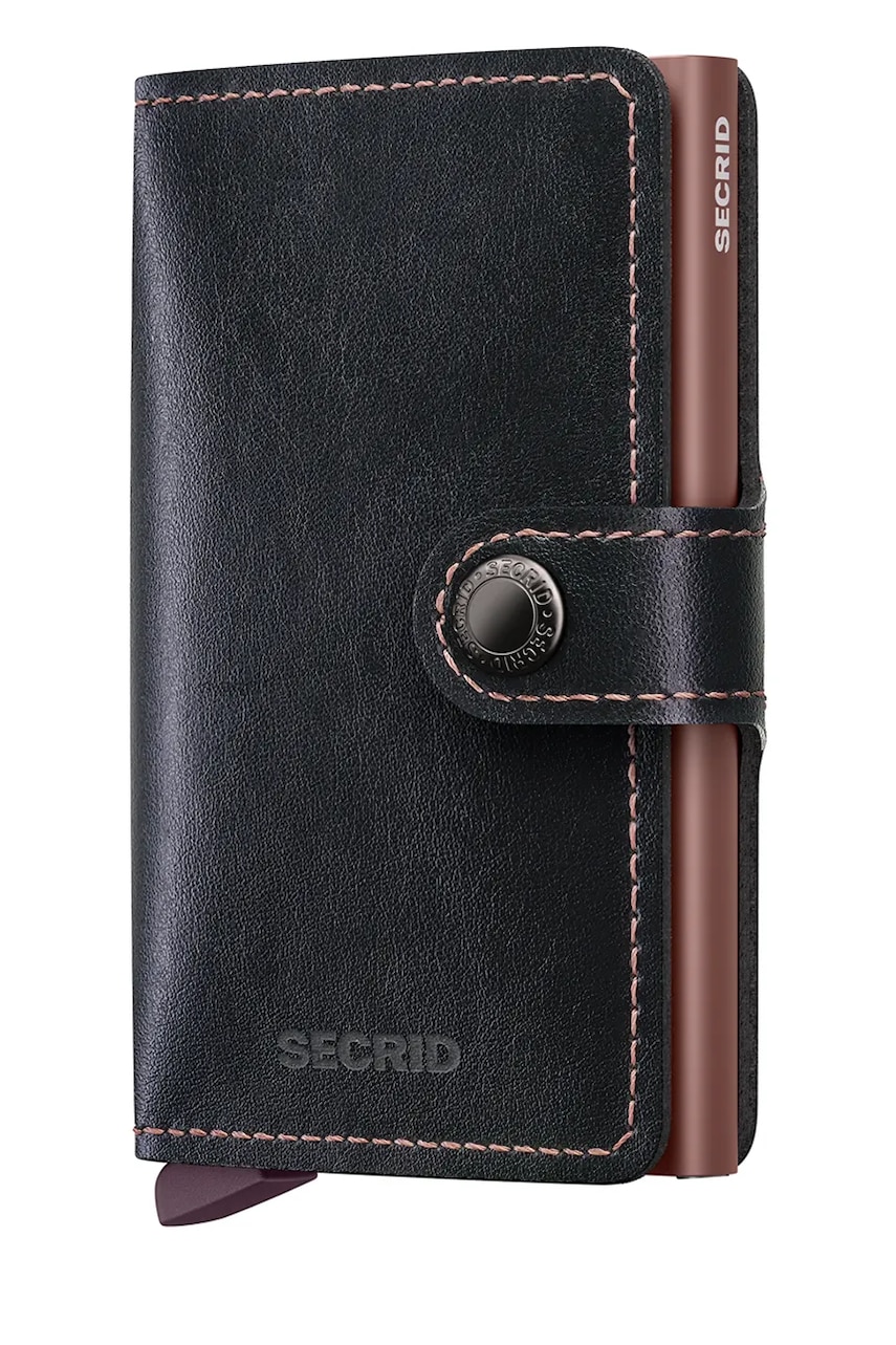Secrid portofel de piele MIRUM culoarea negru