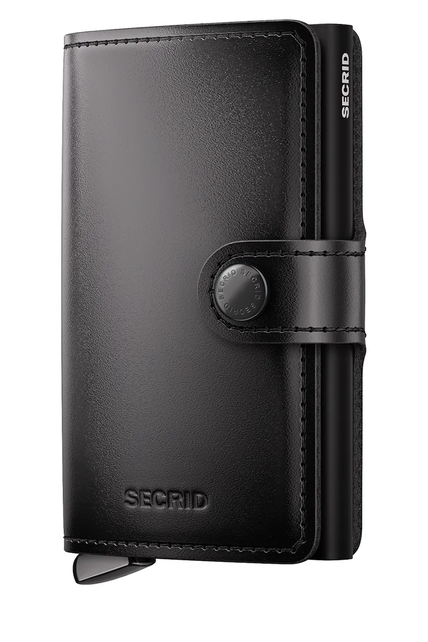 Secrid portofel de piele DUSK culoarea negru