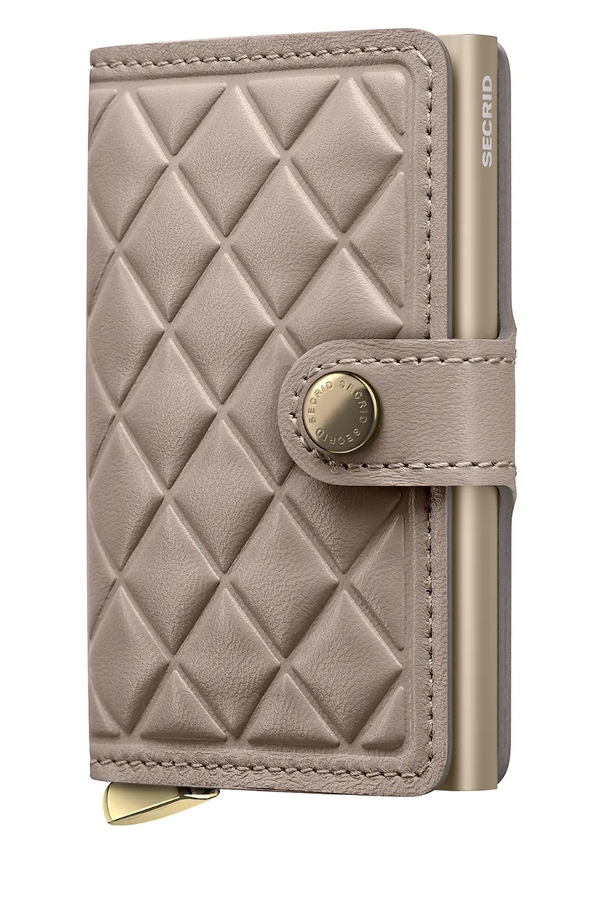 Secrid portofel de piele EMBOSS DIAMOND culoarea gri