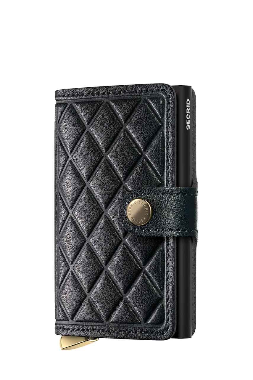 Secrid portofel de piele EMBOSS DIAMOND culoarea bordo