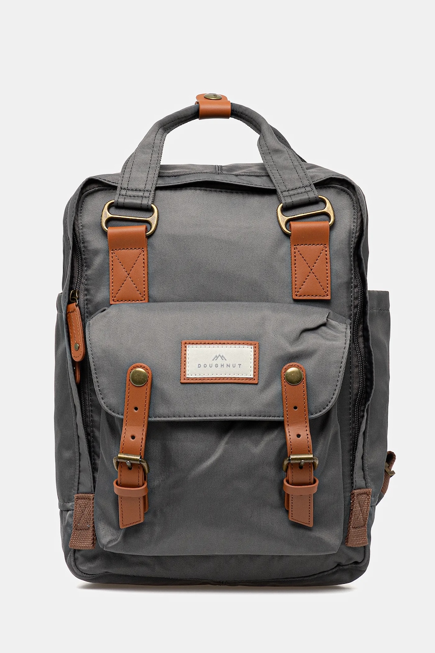 Doughnut rucsac Macaroon culoarea gri, mare, neted, D010-0415