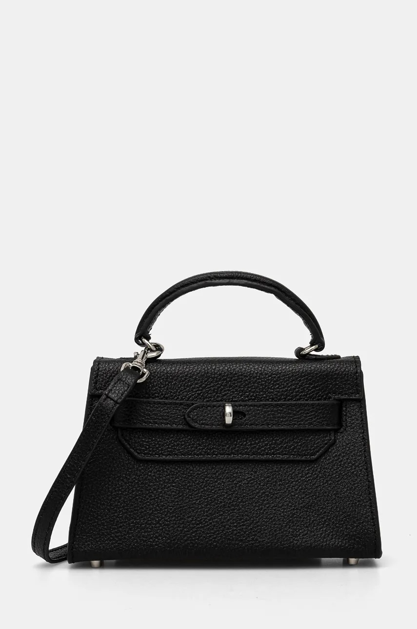 Silvian Heach poseta de piele SANITA culoarea negru, RCP25016BO