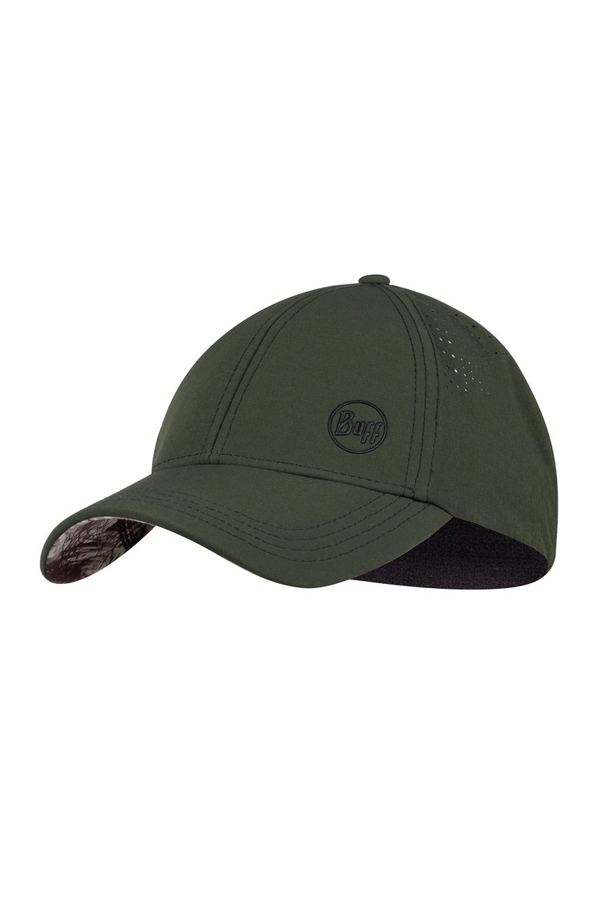 Buff Sapca Trek Cap culoarea verde, material neted