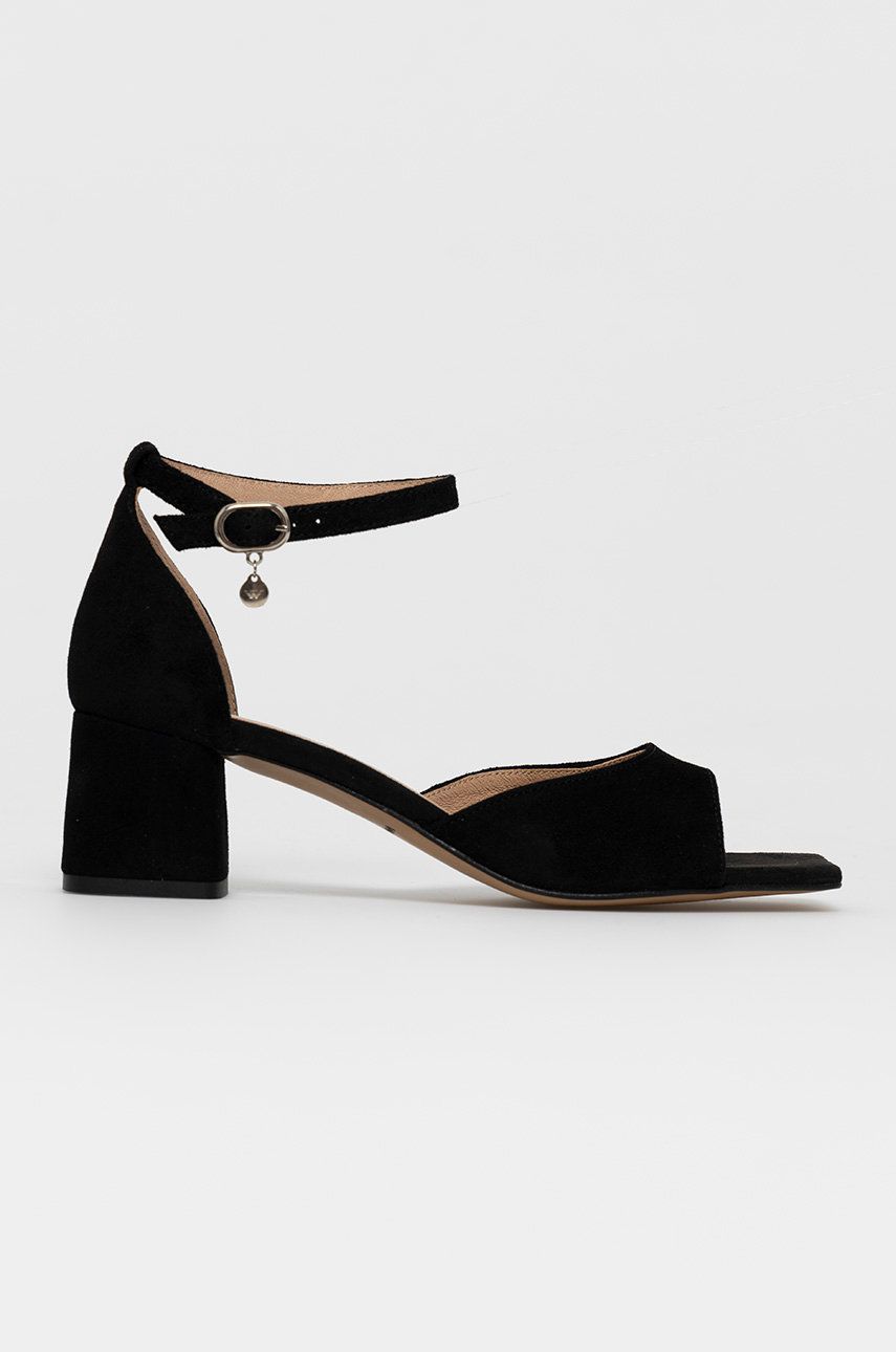 Wojas Sandale din piele întoarsă culoarea negru answear.ro imagine megaplaza.ro