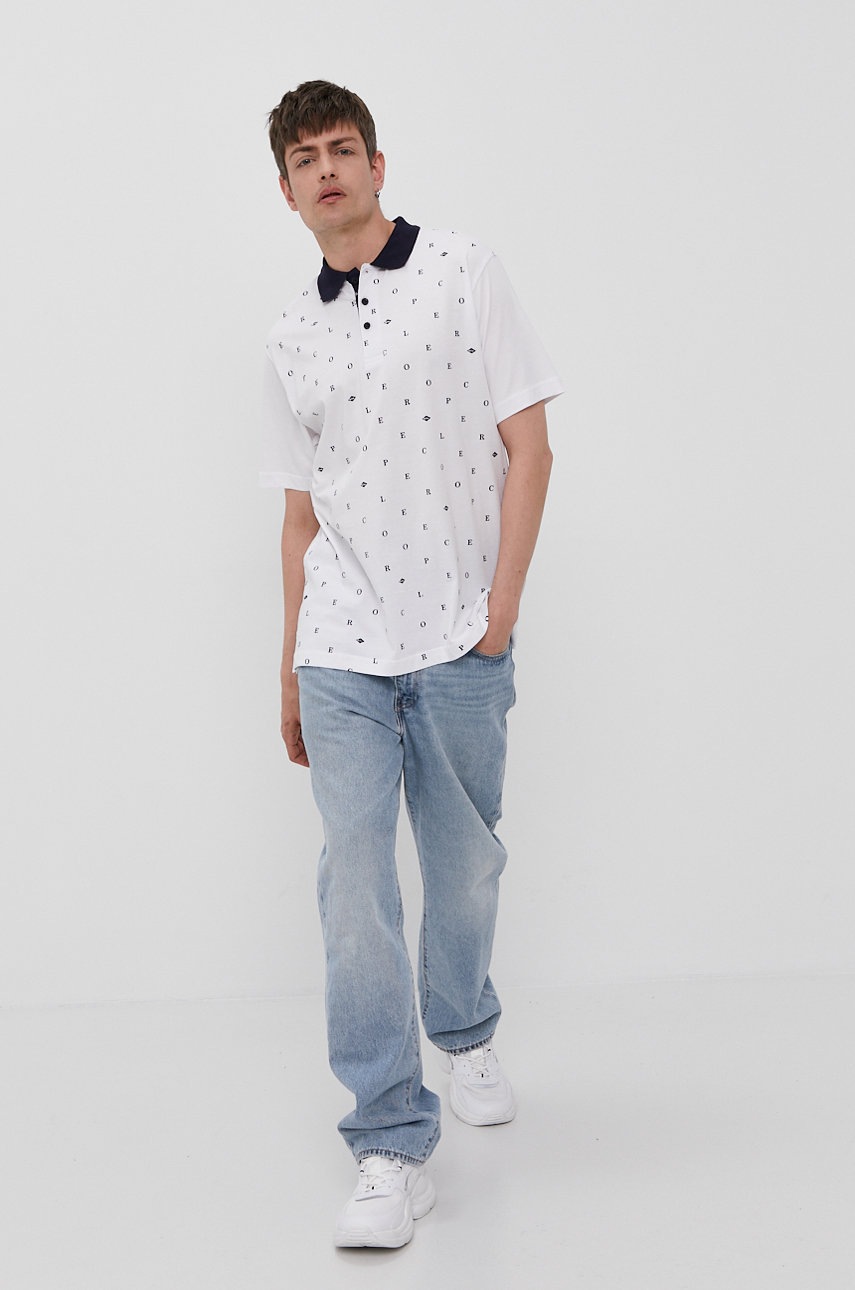 

Поло Lee Cooper мужское цвет белый с узором