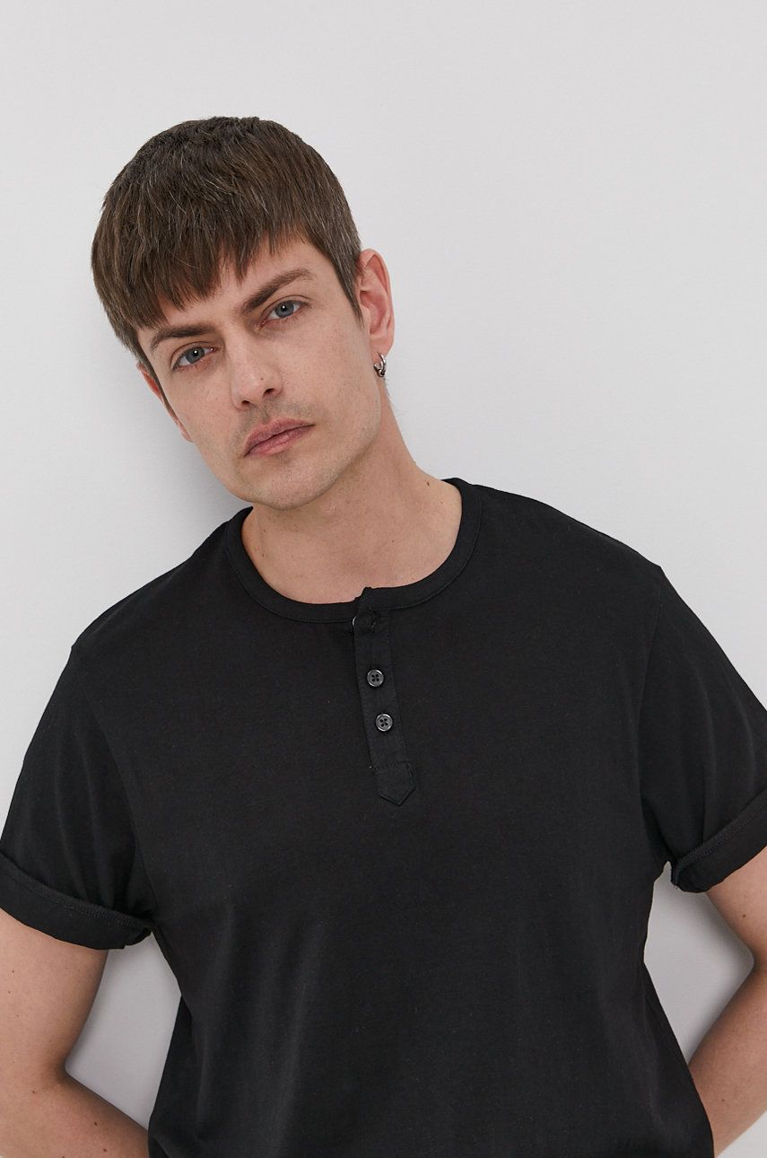 Lee Cooper T-shirt męski kolor czarny gładki
