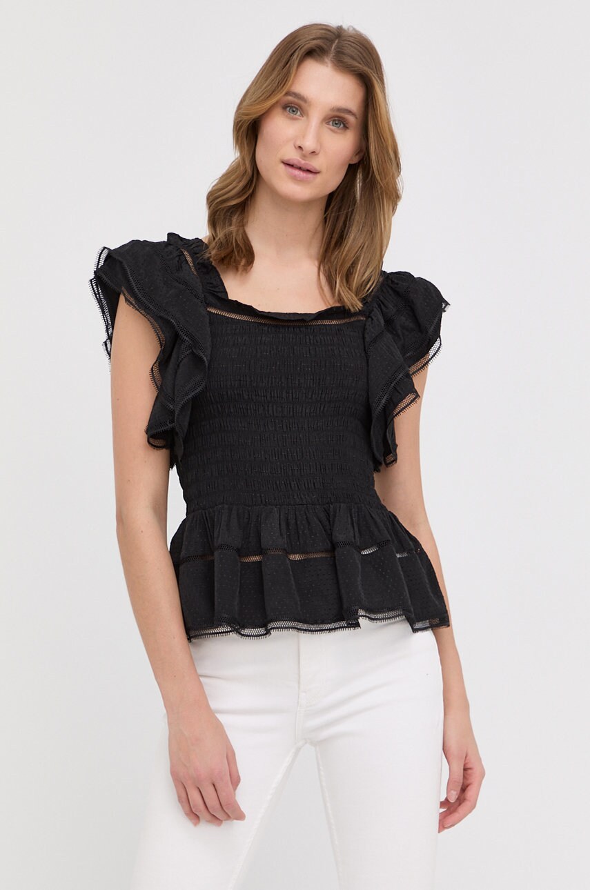 Silvian Heach bluza femei, culoarea negru, neted answear.ro