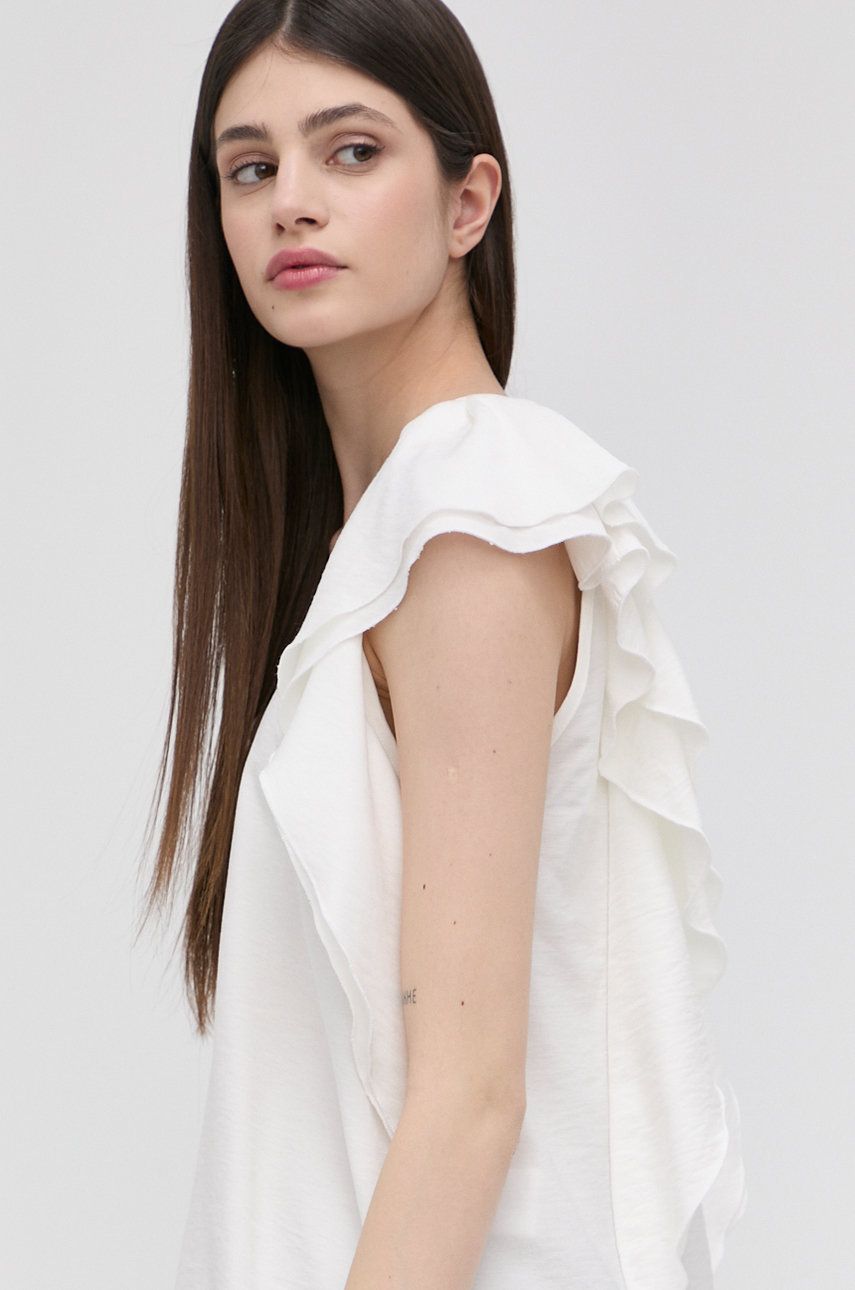 Silvian Heach bluza femei, culoarea alb, neted answear.ro