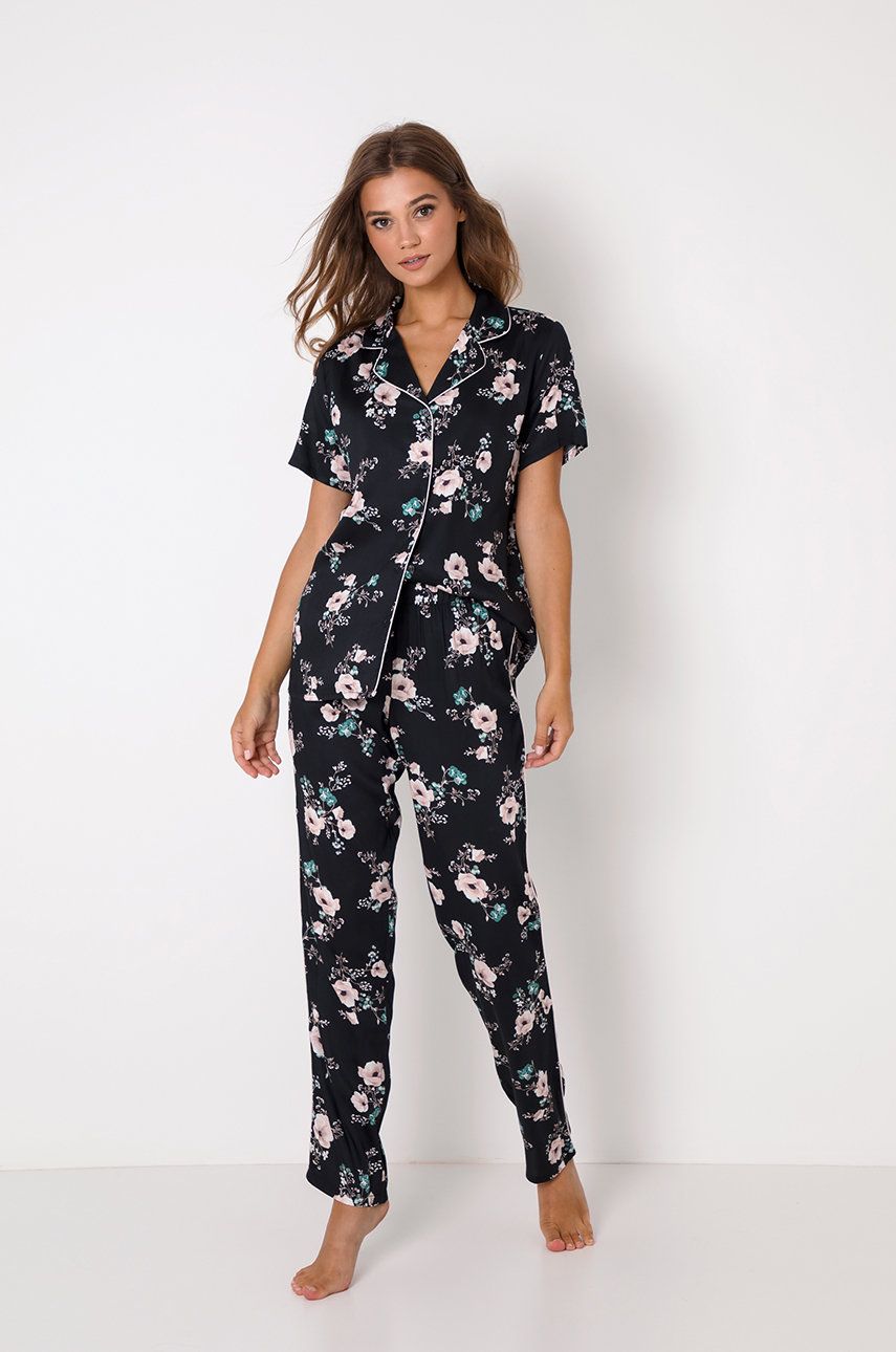 Aruelle pijama femei, culoarea negru answear.ro imagine noua