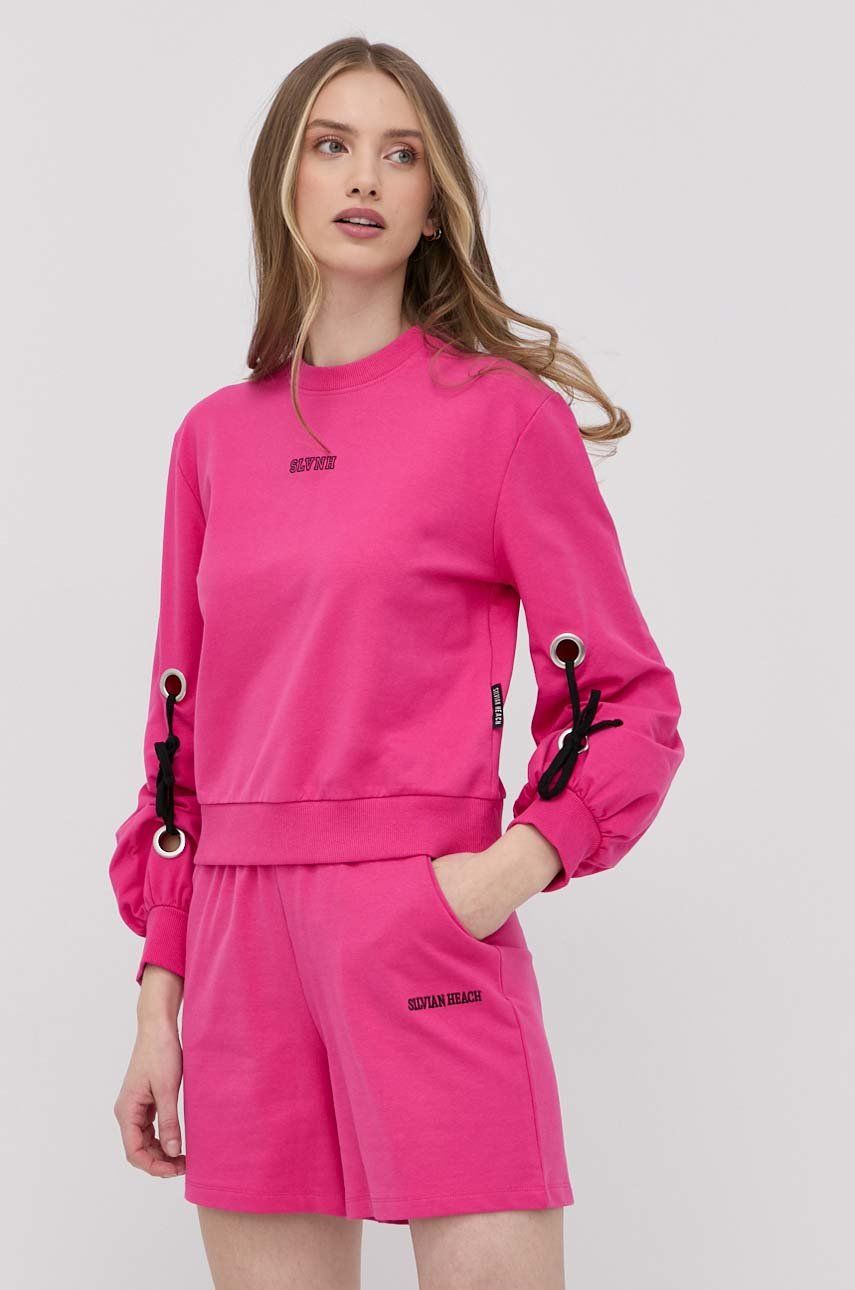 Silvian Heach bluza femei, culoarea roz, neted answear.ro