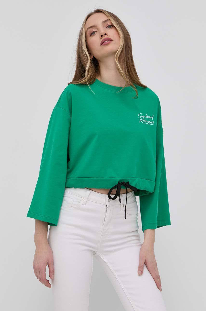 Silvian Heach bluza femei, culoarea verde, neted answear.ro