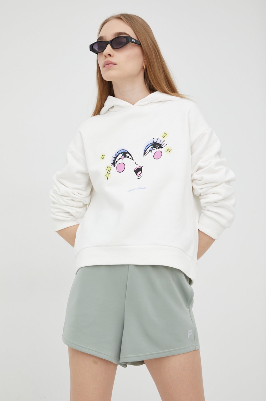 

Суичър Local Heroes дамска в бяло с принт, Бял