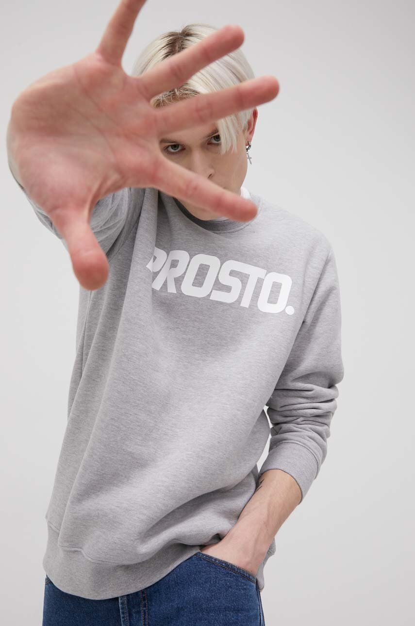 Prosto bluza classico barbati, culoarea gri, cu imprimeu
