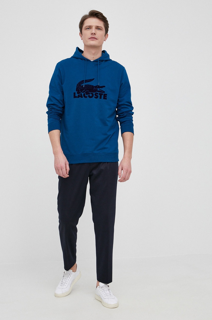 

Кофта Lacoste чоловіча колір бірюзовий з аплікацією