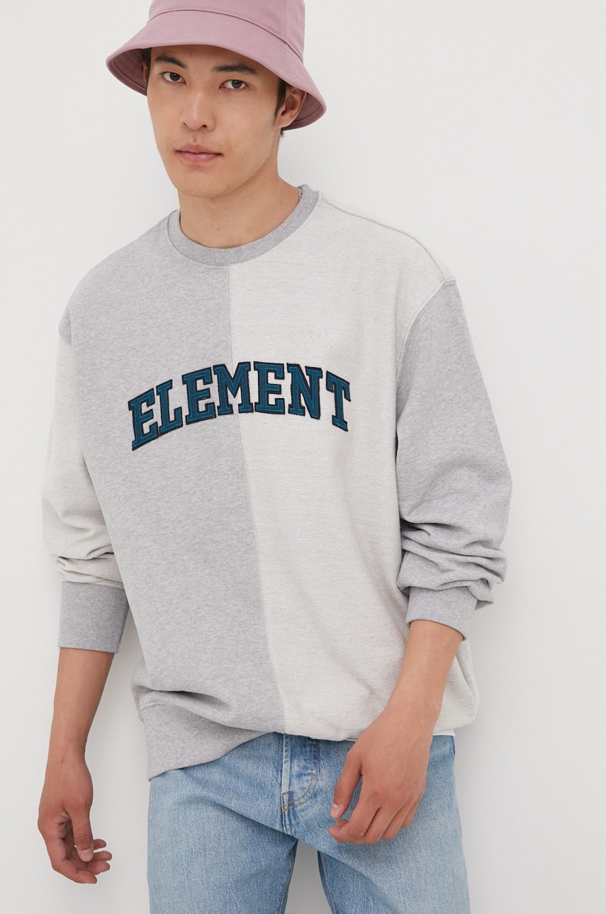 

Памучен суичър Element в сиво с апликация, Сив