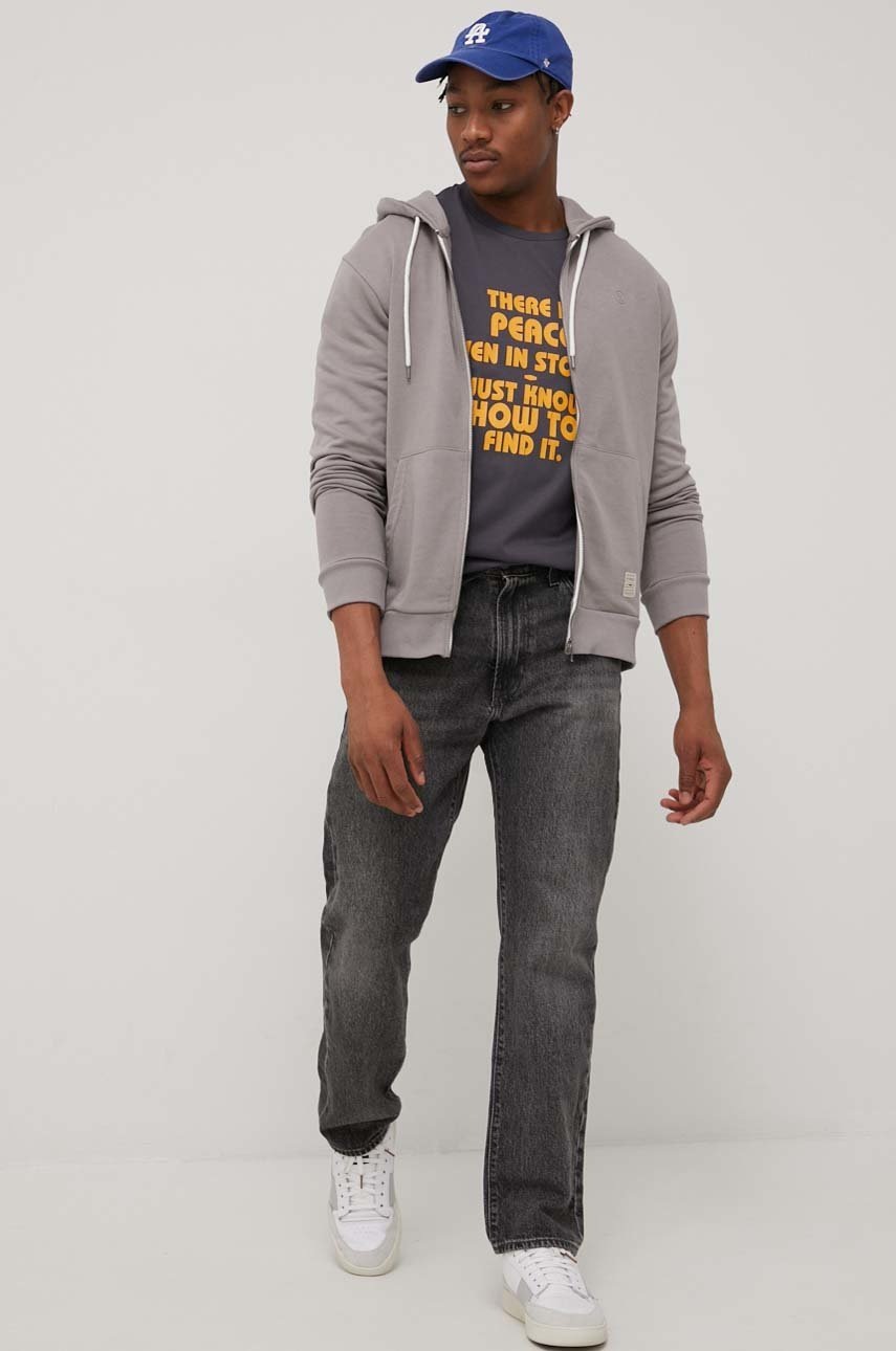 

Кофта Cross Jeans чоловіча колір сірий однотонна