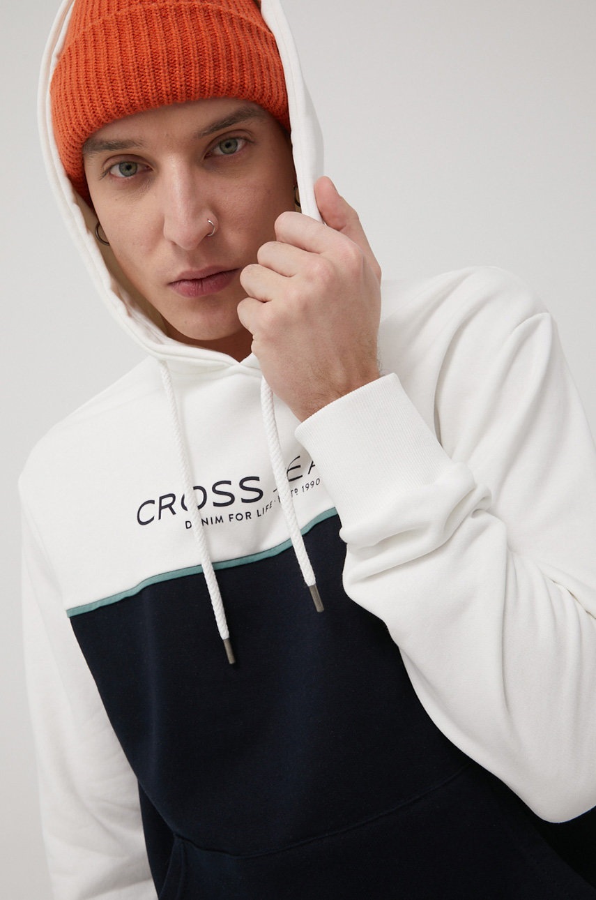 

Суичър Cross Jeans мъжка в бяло с принт, Бял