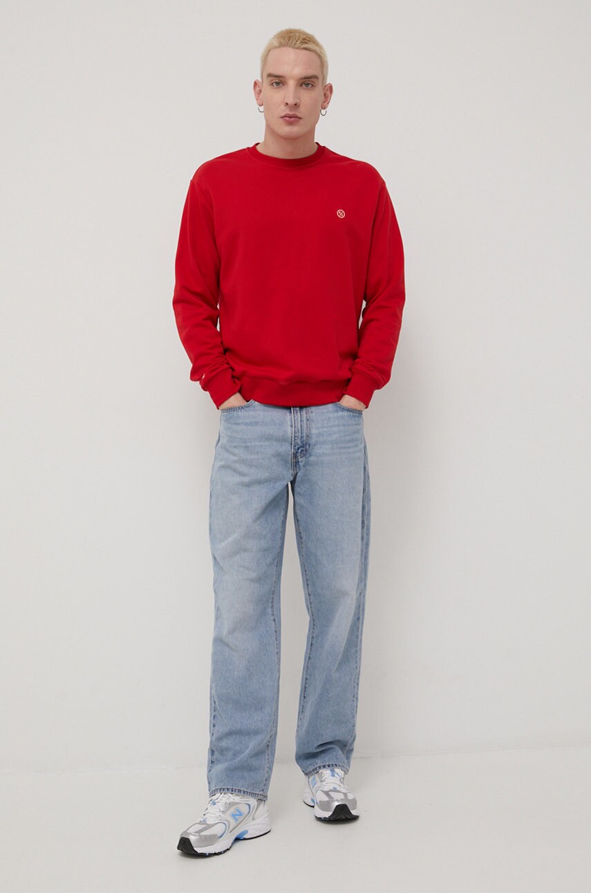 

Кофта Cross Jeans чоловіча колір червоний однотонна