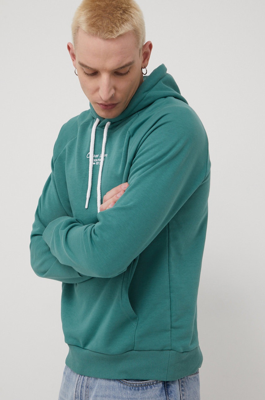 

Суичър Cross Jeans мъжка в зелено с изчистен дизайн, Зелен